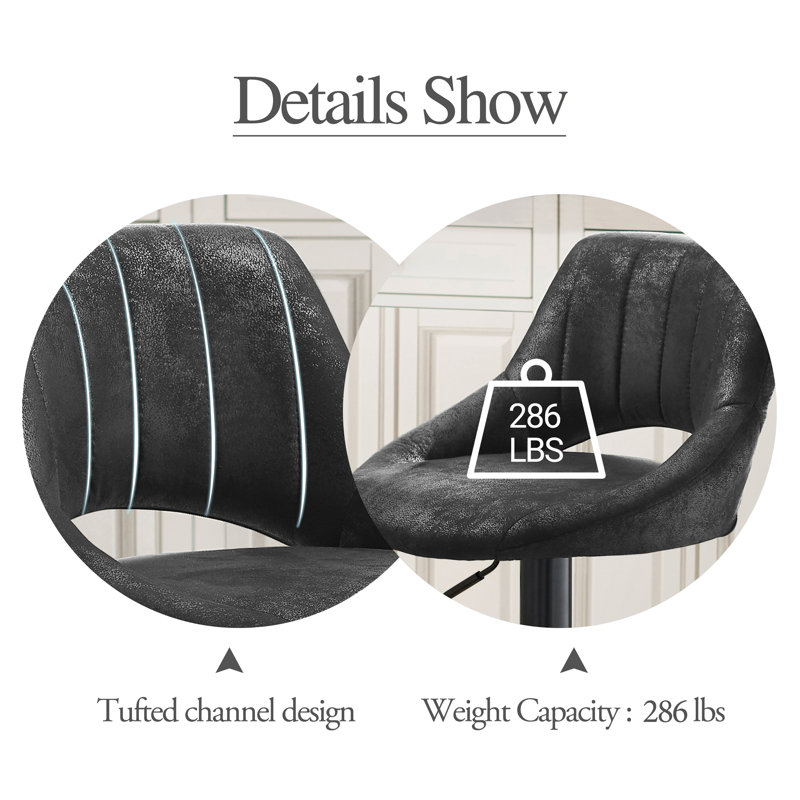 Foundry Select Newville Swivel Adjustable Height Bar Stool & Reviews